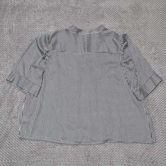 Worthington Womens Size 2X Blouse Lot Of 2 Navy VNeck Striped Mock Neck S/S New - Picture 4 of 15